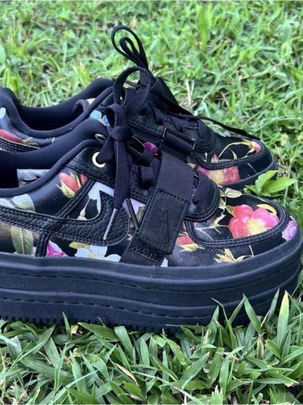 Nike Air 2018 Black Floral Platform Chunky Sole